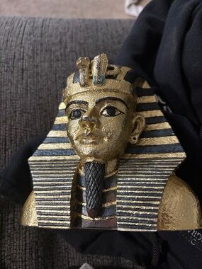 Gold and Black Egyptian Pharaoh Bust Decorative Accent